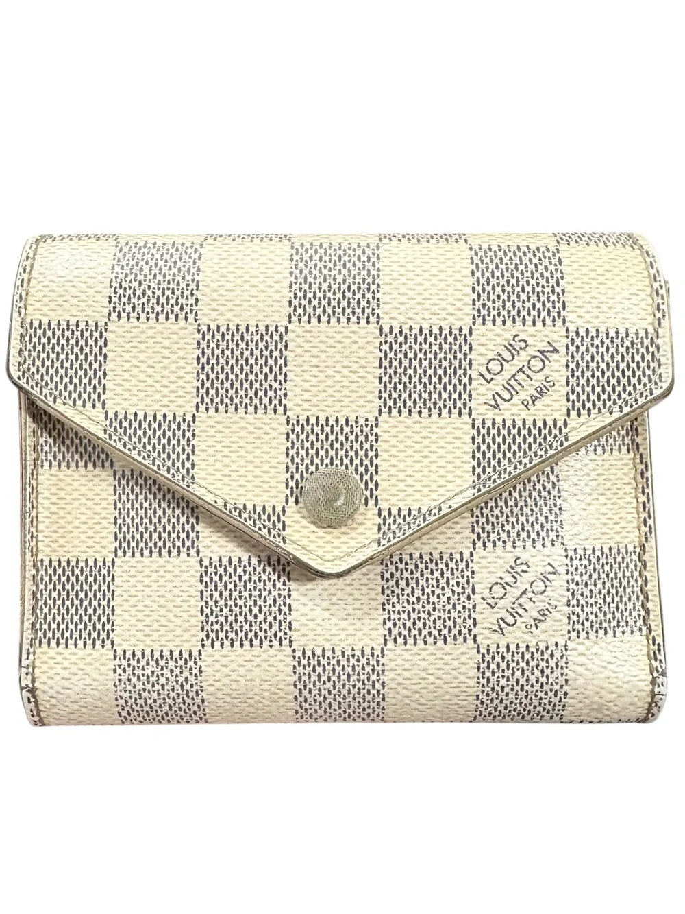 Louis Vuitton Damier Azur Victorine Leather Trifold Compact Wallet